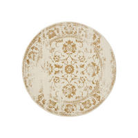 VINTAGE-TEPPICH Suki ø 120 cm rund - Gelb/Creme, Kunststoff (120/120cm) - benuta