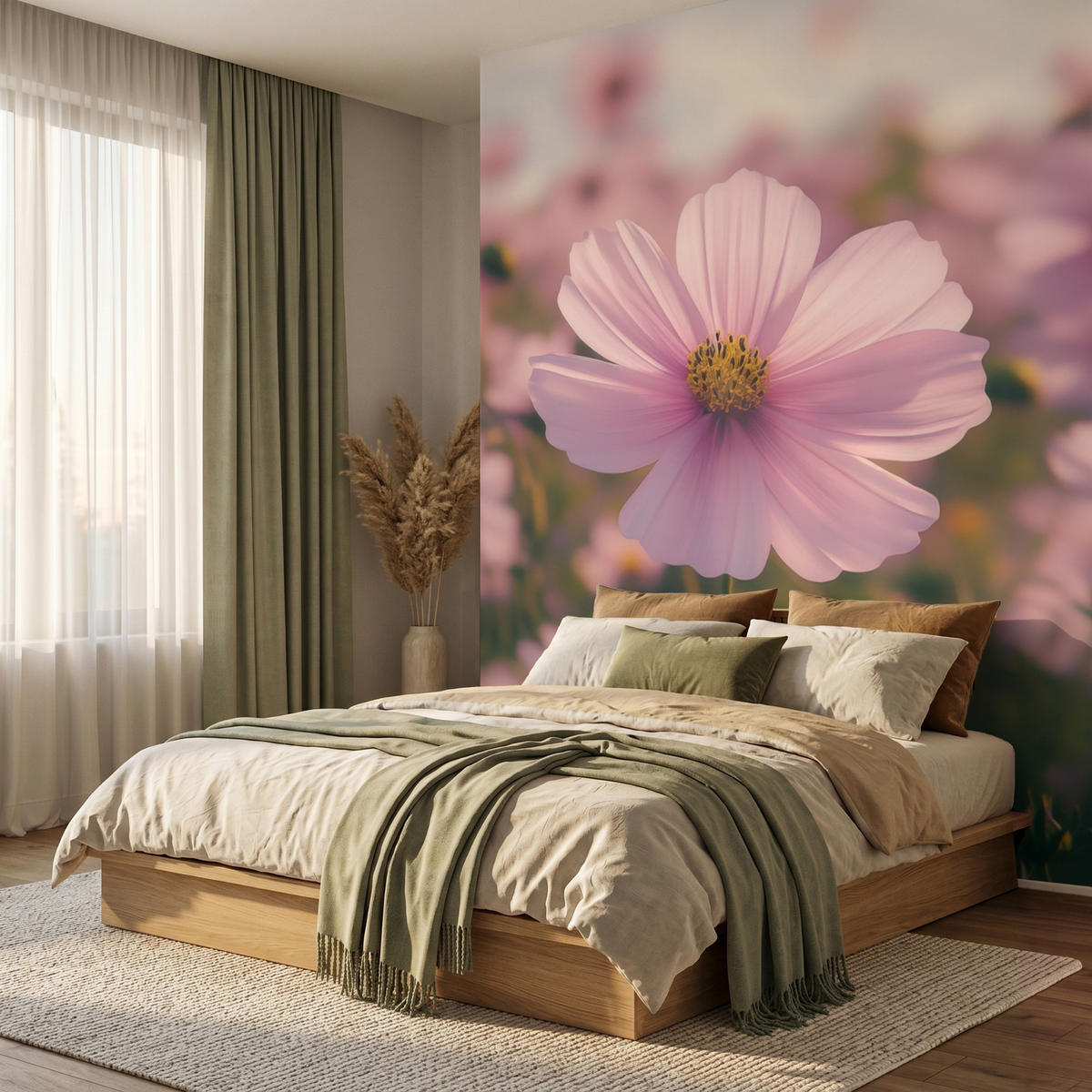 TAPETE - Blumen - Lila - Unscharf - 260x300 cm - Rosa, Papier (260/300cm) - OnlyWow