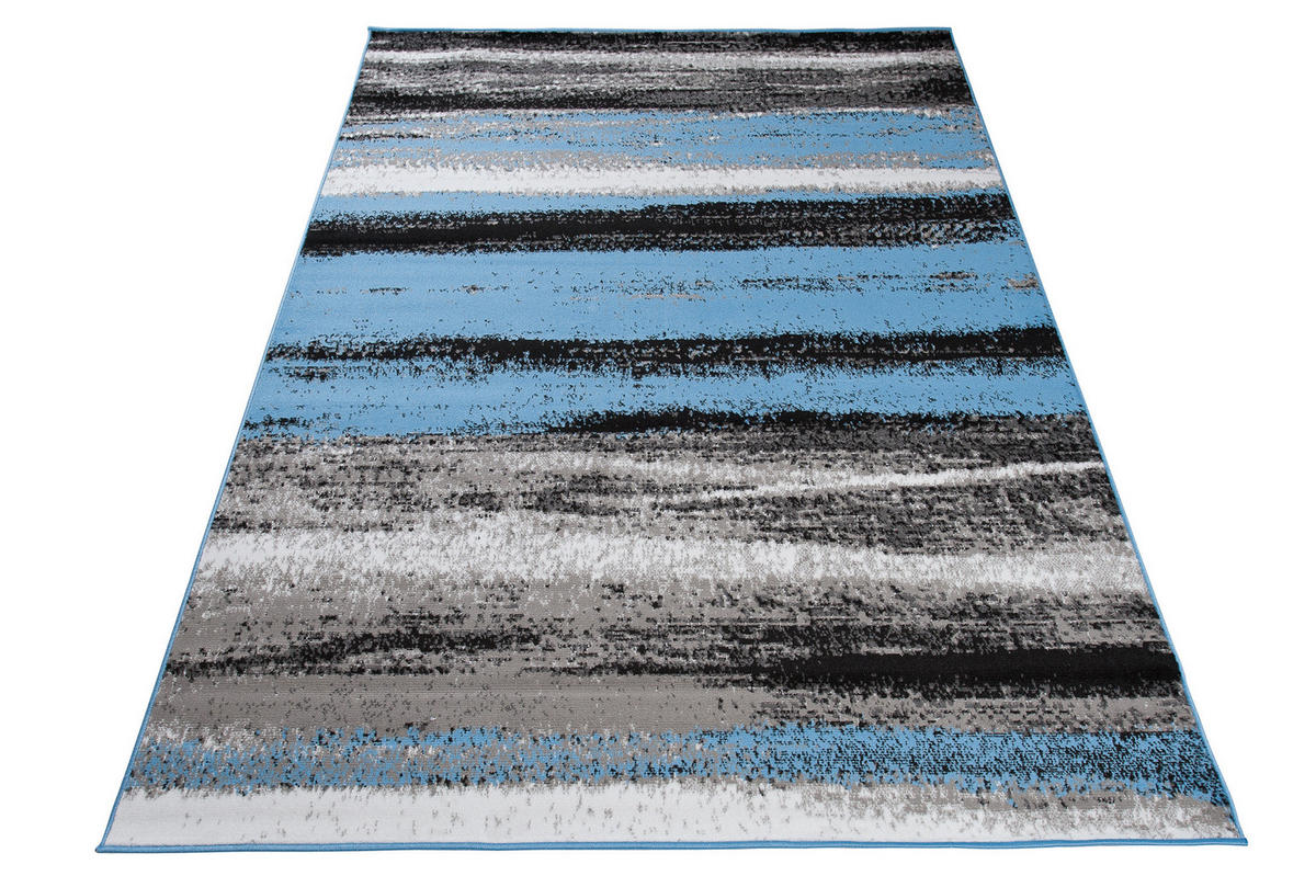 TEPPICH MAYA Blau Meliert Streifen Verwischt 180/250 cm - Blau, Textil (180/250cm) - Tapiso