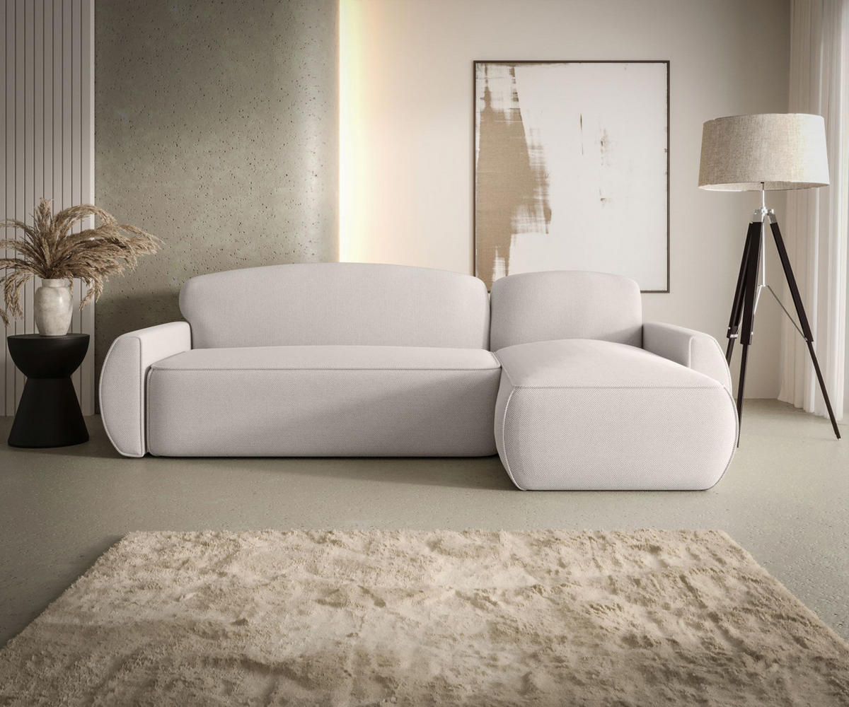 ECKSOFA mit Schlaffunktion LUCAS Curio 02 Rechts - Creme, Textil (240/145cm) - Bedante