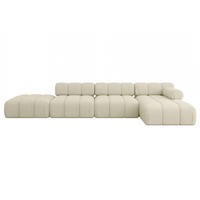 ECKSOFA modulares Sofa Lizur-L2 - 380x160x70 cm Beige Bouclé - Beige, Holzwerkstoff/Textil (380/160cm) - ALTDECOR