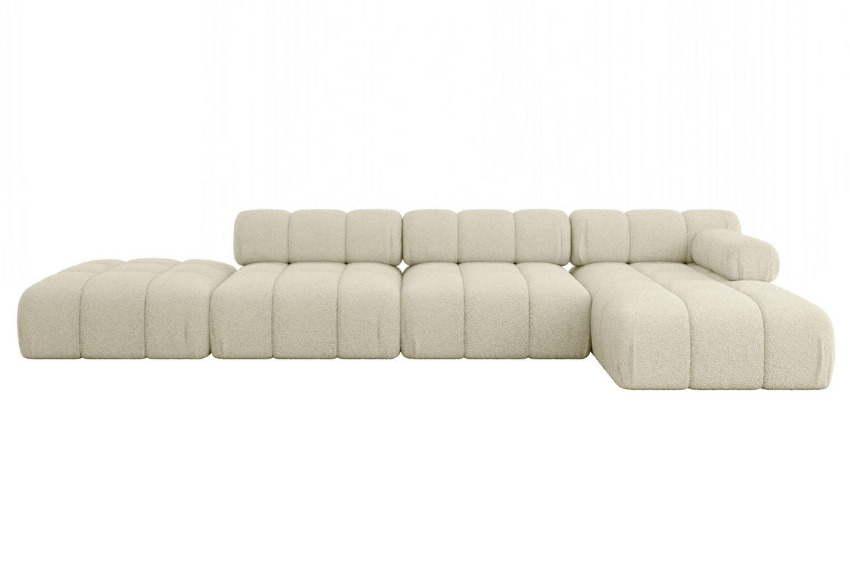 ECKSOFA modulares Sofa Lizur-L2 - 380x160x70 cm Beige Bouclé - Beige, Holzwerkstoff/Textil (380/160cm) - ALTDECOR