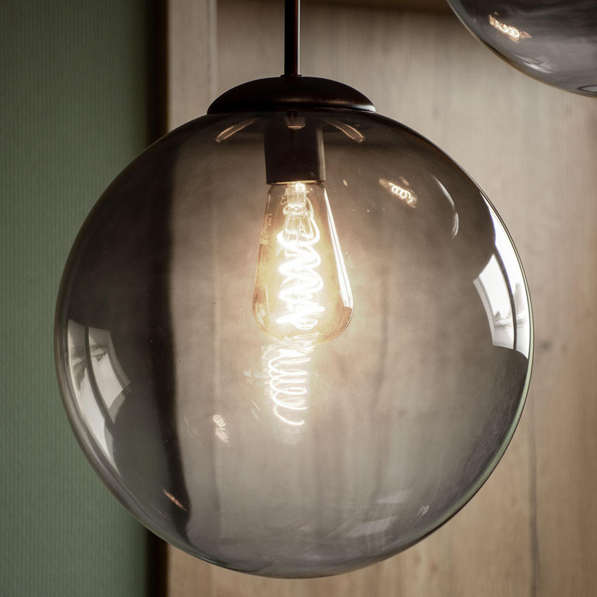 LED HÄNGELEUCHTE VARUS Grau Chrom - Grau, Glas (51/51/120cm) - Globo Lighting