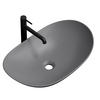WASCHBECKEN Oval Keramik Mattgrau 61.5 /36/15.5 cm - Grau, Keramik (36/15.5/61.5cm) - EMKE