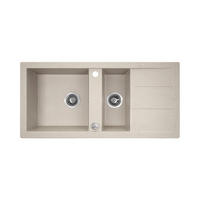 EINBAUSPÜLE Barbados Beige, 1,5 Becken, 48/100/18,5 cm - Beige, Stein (48/18.5/100cm) - bad land