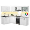 ECKKÜCHE Rick Weiß/Weiß Hochglanz 267 x 167 cm , AP Marmor mit LED-Leisten - Weiß Hochglanz/Weiß, Holzwerkstoff (270/81.6/60cm) - Vicco