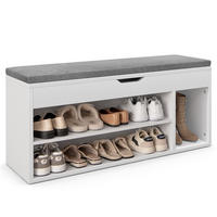 SCHUHBANK 48cm grau - Grau, Holz (30/48/104cm) - COSTWAY