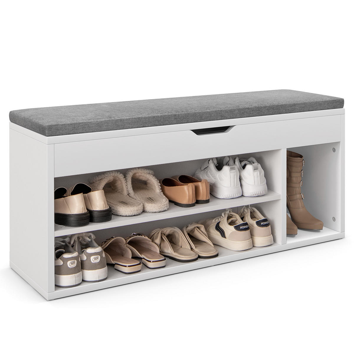 SCHUHBANK 48cm grau - Grau, Holz (30/48/104cm) - COSTWAY