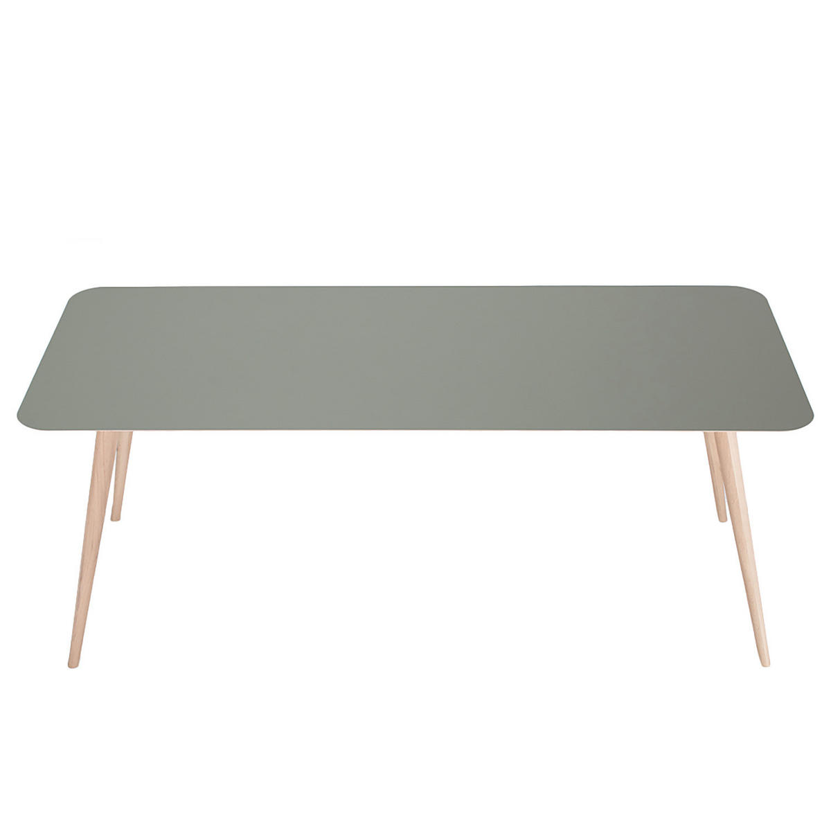 ESSTISCH - Eiche teilmassiv / Linoleum - Eichefarben/Olivgrün, Holzwerkstoff (90/200/75cm) - home24