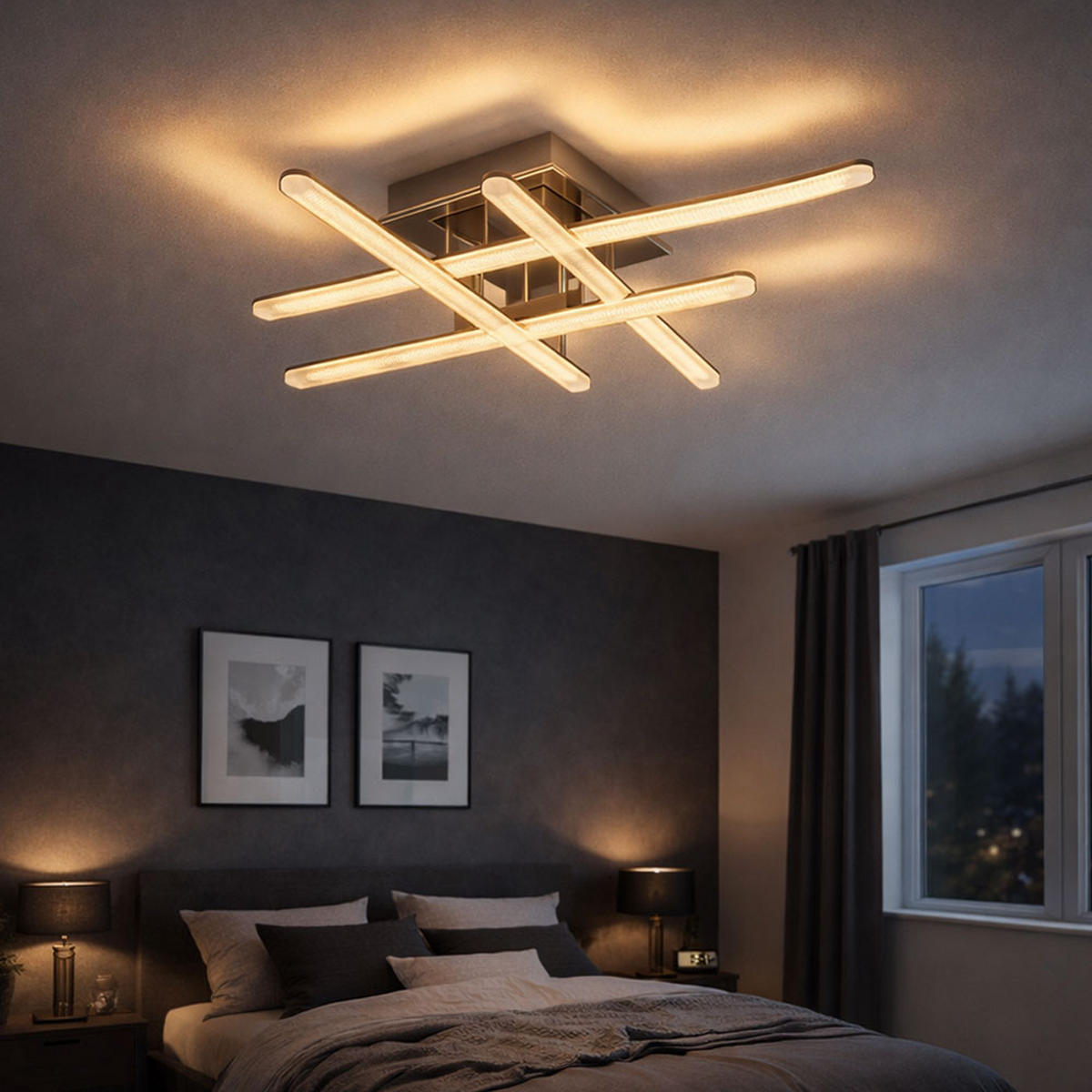 LED DECKENLEUCHTE Trentino Silber Metall - Silberfarben, Metall (55/55/11.5cm) - Globo Lighting