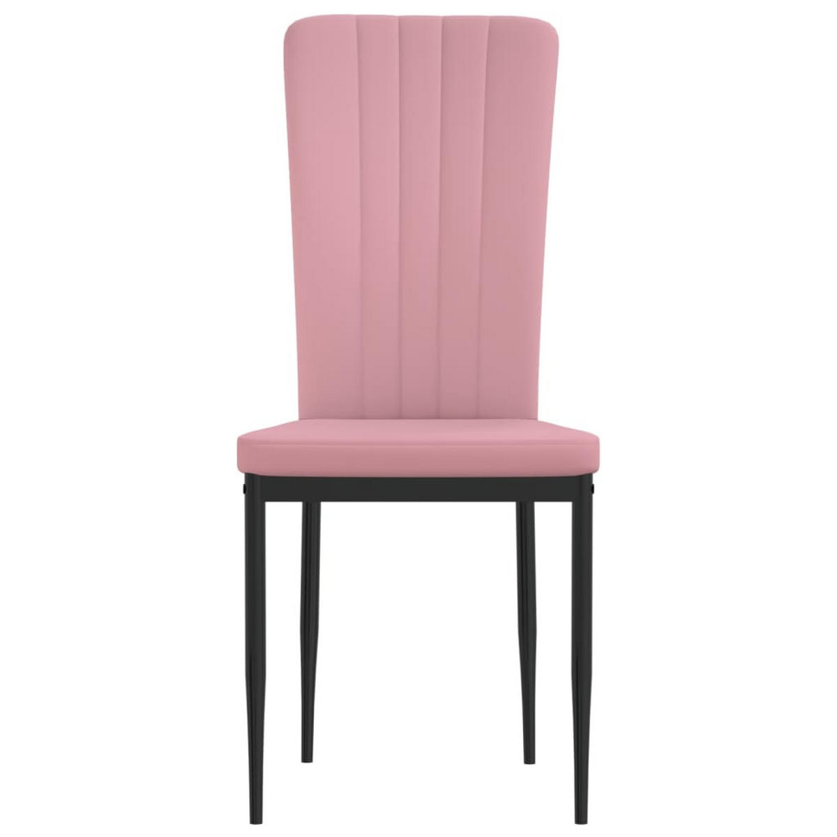 ESSZIMMERSTÜHLE 4 Stk. Rosa Samt 42*58*95.5cm - Pink, Metall (42/95.5/58cm) - ZMH