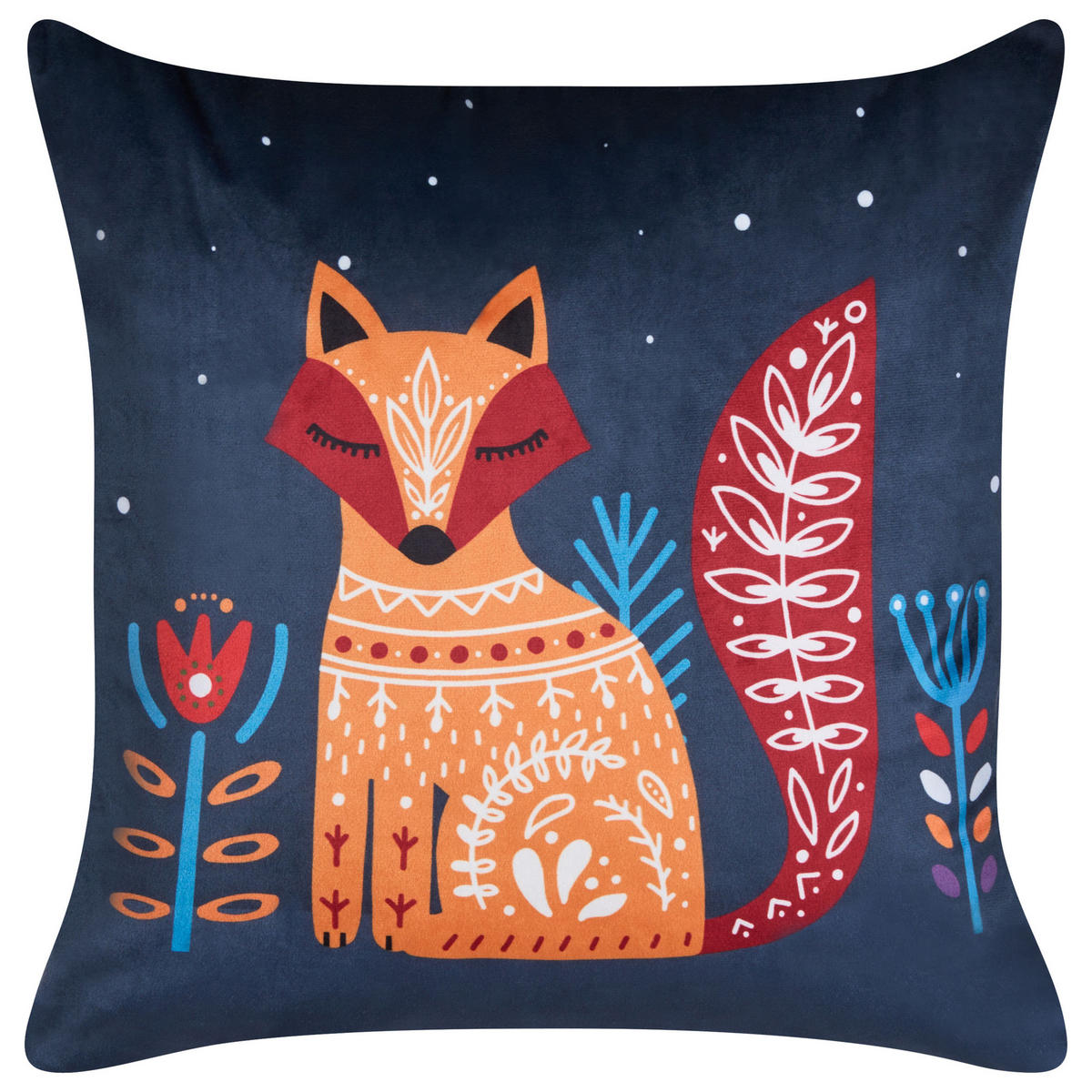 DEKOKISSEN 2er-Set Dunkelblau 45/45 cm Firespike - Dunkelblau, Textil (45/45cm) - Beliani