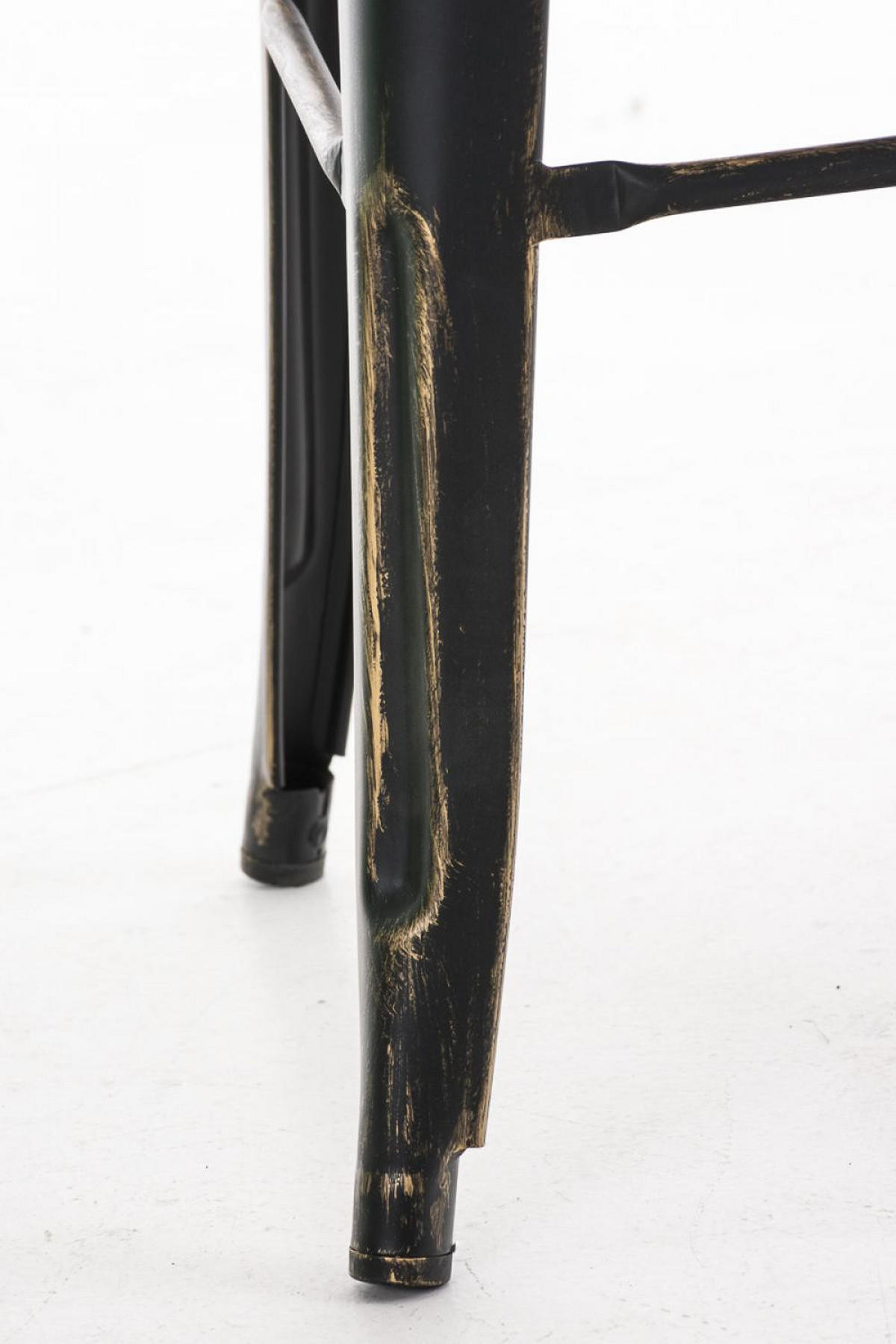 BARHOCKER Metall schwarz-gold - Eukalyptusholzfarben/Goldfarben, Metall (44/115/52cm) - CLP