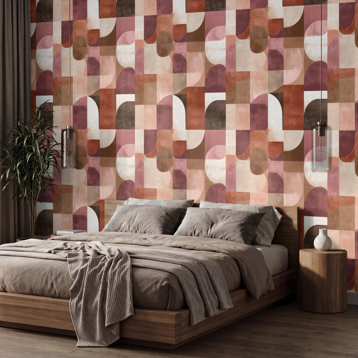 TAPETE - Geometrie - Modern - Retro - 450x300 cm - Multicolor, Papier (450/300cm) - OnlyWow