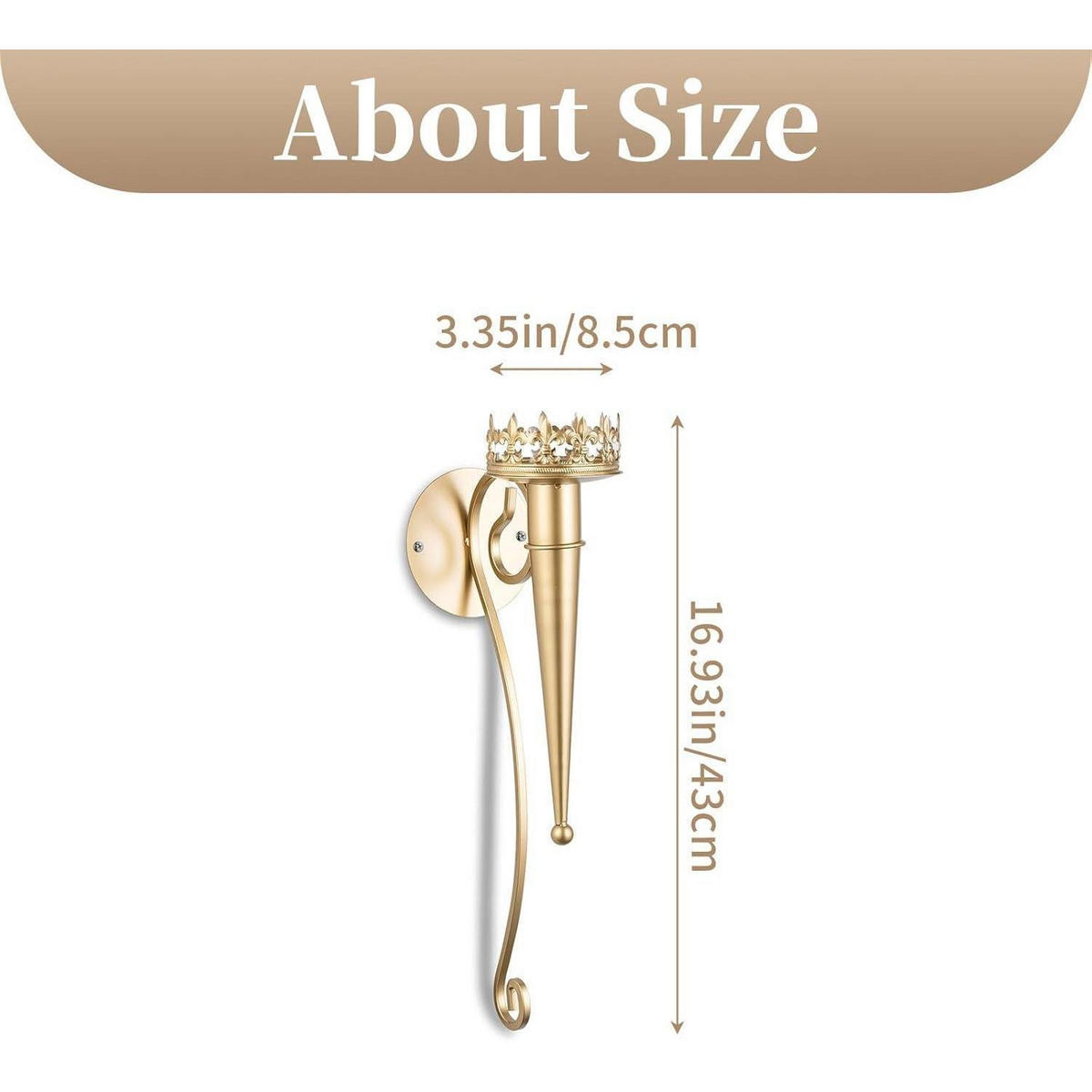 KERZENHALTER 2-teiliges Set Gold 43 cm - Goldfarben, Metall (17/11/38cm)