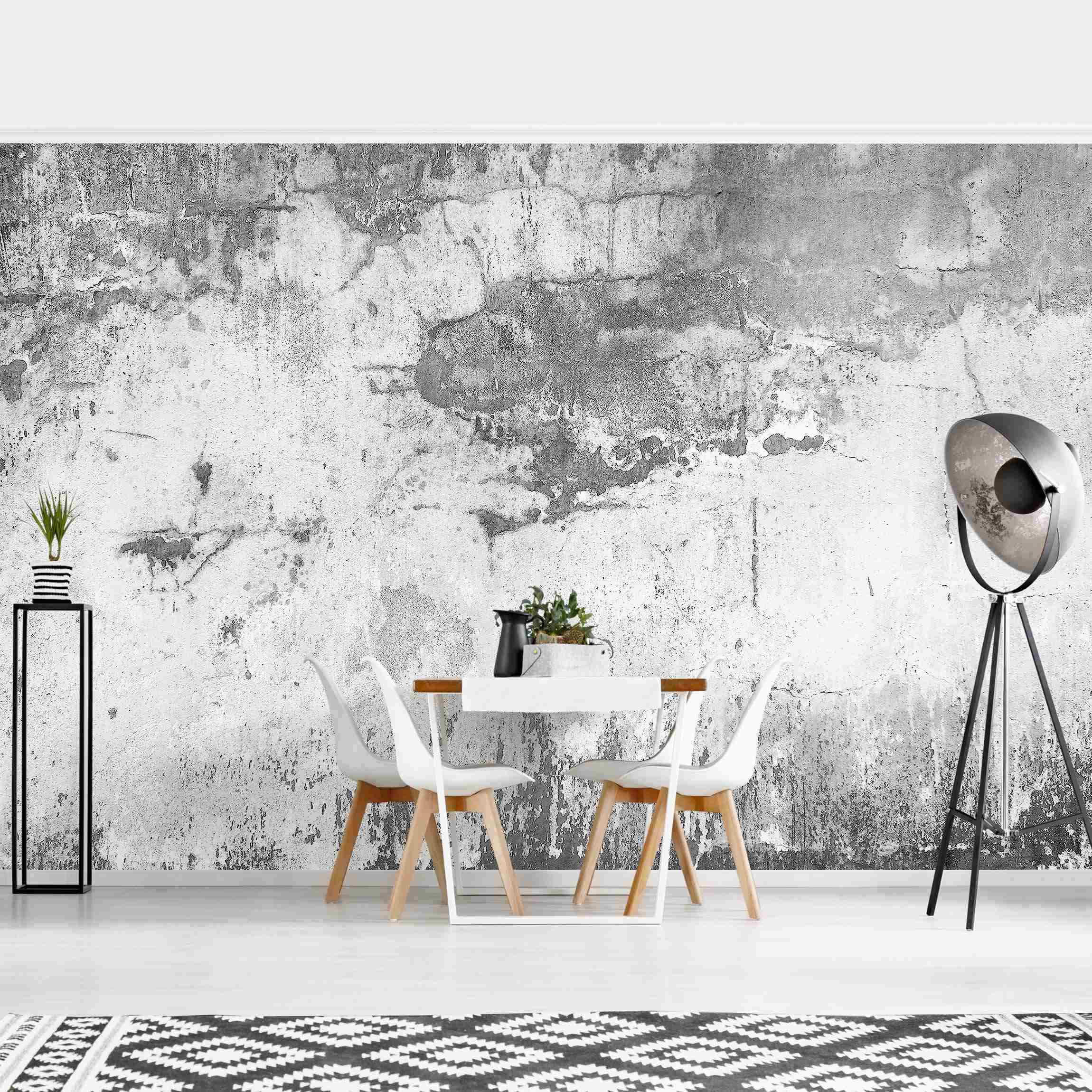 FOTOTAPETE Grunge Betonwand Grau 432/290 cm - Grau, Papier (432/290cm) - Bilderwelten