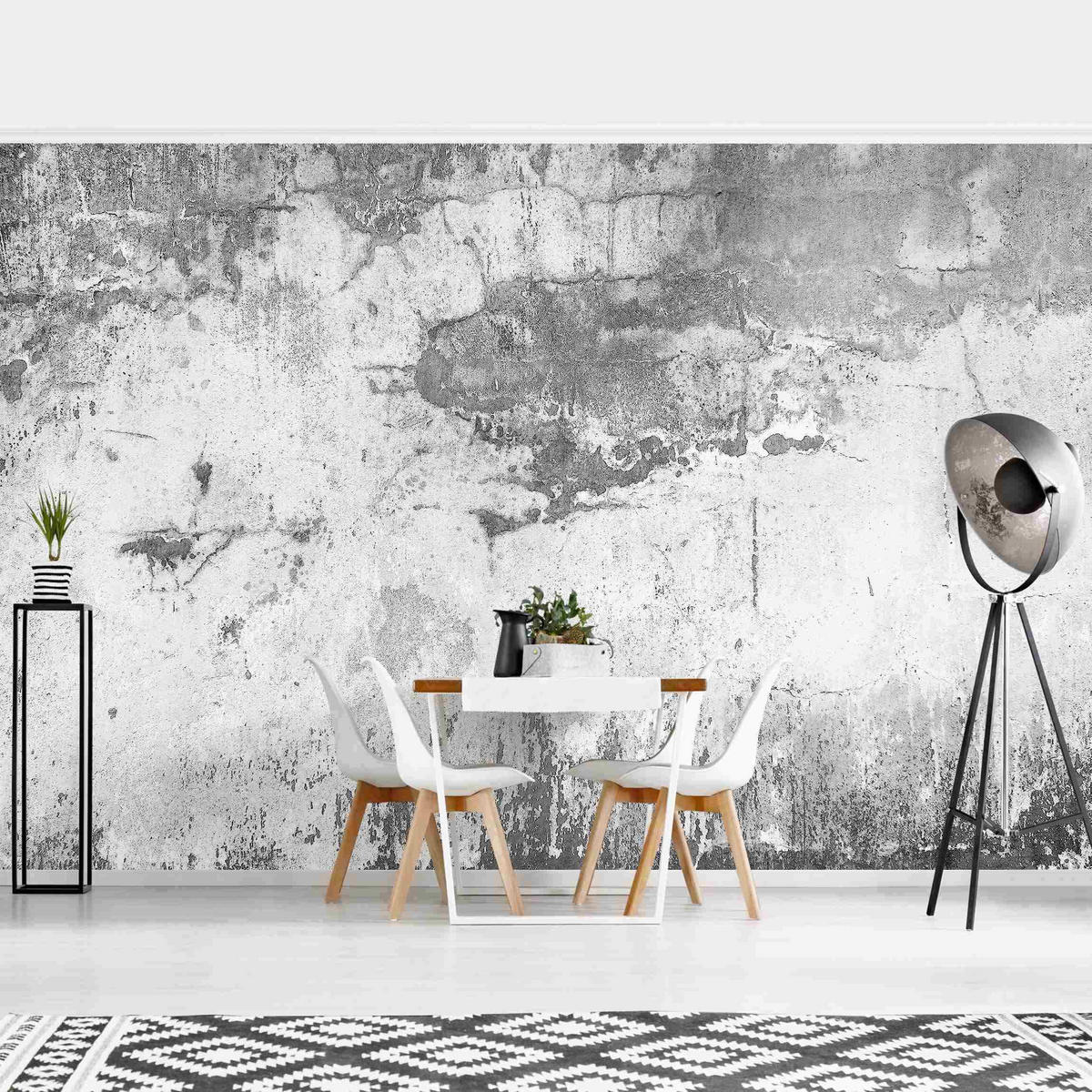 FOTOTAPETE Grunge Betonwand Grau 288/190 cm - Grau, Papier (288/190cm) - Bilderwelten