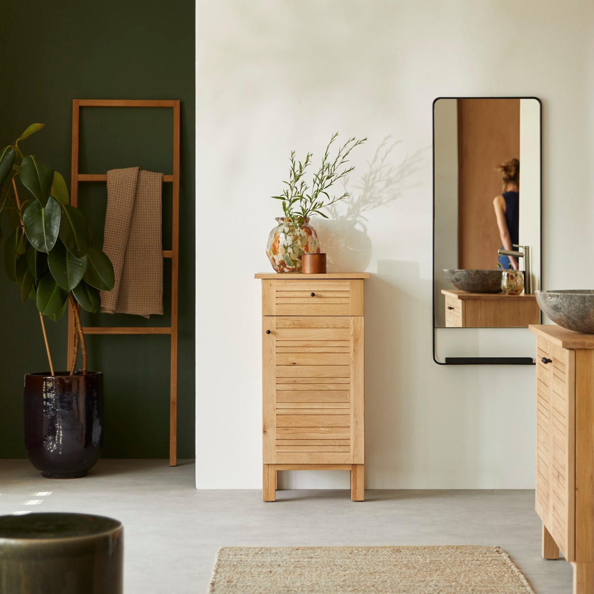 HOCHSCHRANK Soho Natur aus Eiche - Naturfarben, Holz (40/90/35cm) - Tikamoon