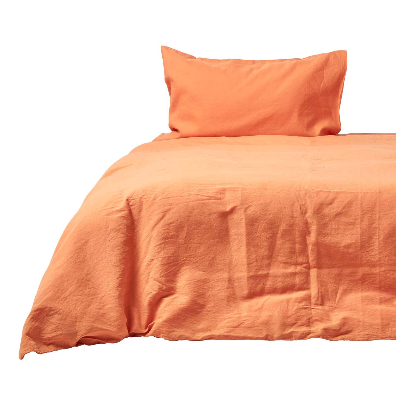 BETTWÄSCHE Leinen - Orange, Textil (150/200cm) - Homescapes