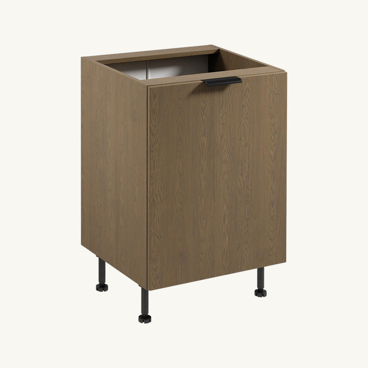 KÜCHENZEILE 240 cm Livaro – KU-S29 – Dunkle Eiche - Dunkelbraun/Schwarz, Holzwerkstoff/Metall (240/247/60cm) - hi-markt
