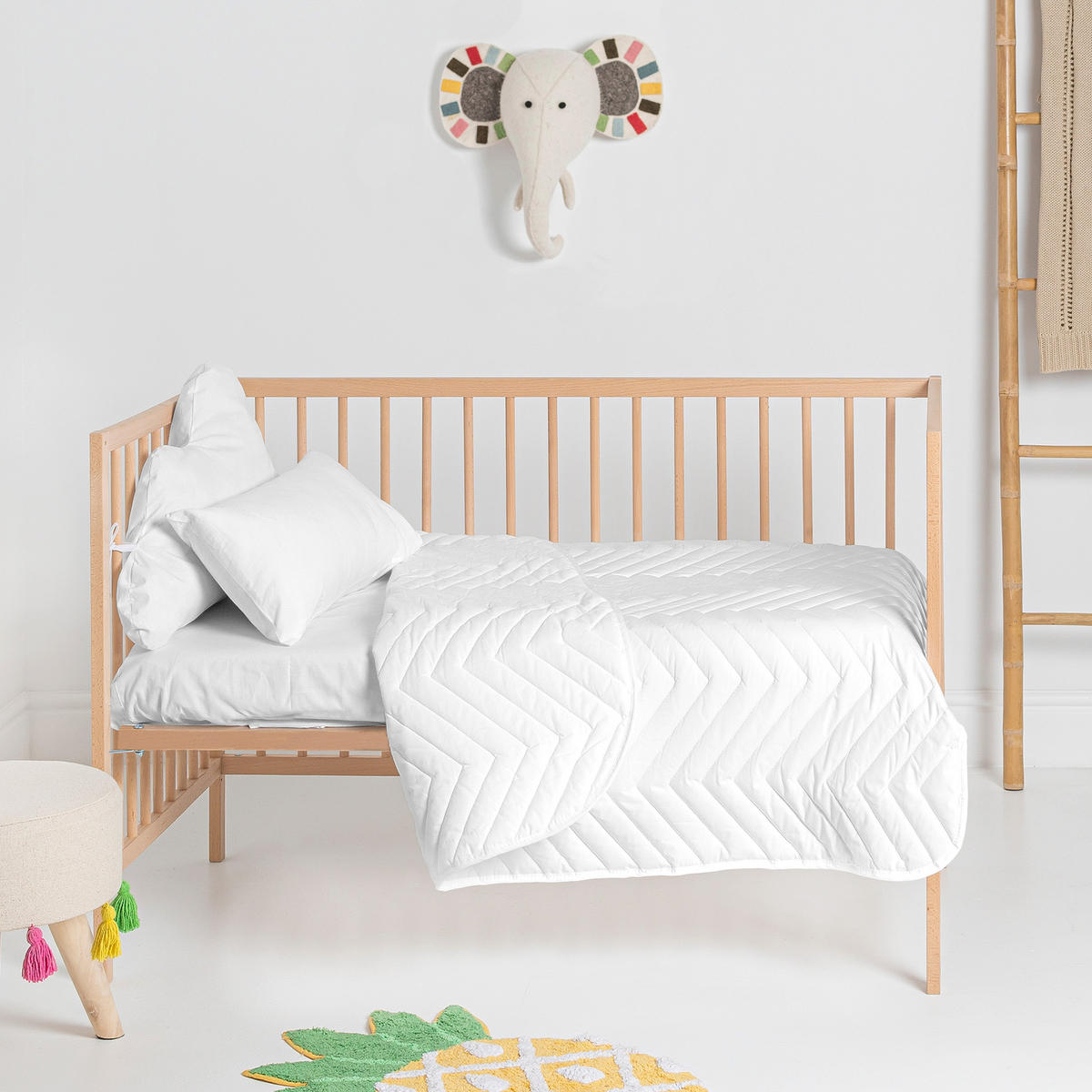 TAGESDECKE arista 100x130 cm (kinderbett) weiss - Weiß, Textil (100/130cm) - Happy Friday