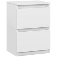 NACHTTISCH mit 2 Schubladen ca. 40 x 32 x 56 cm, Weiß - Weiß, Holzwerkstoff (39.6/56/32.3cm) - HOMCOM