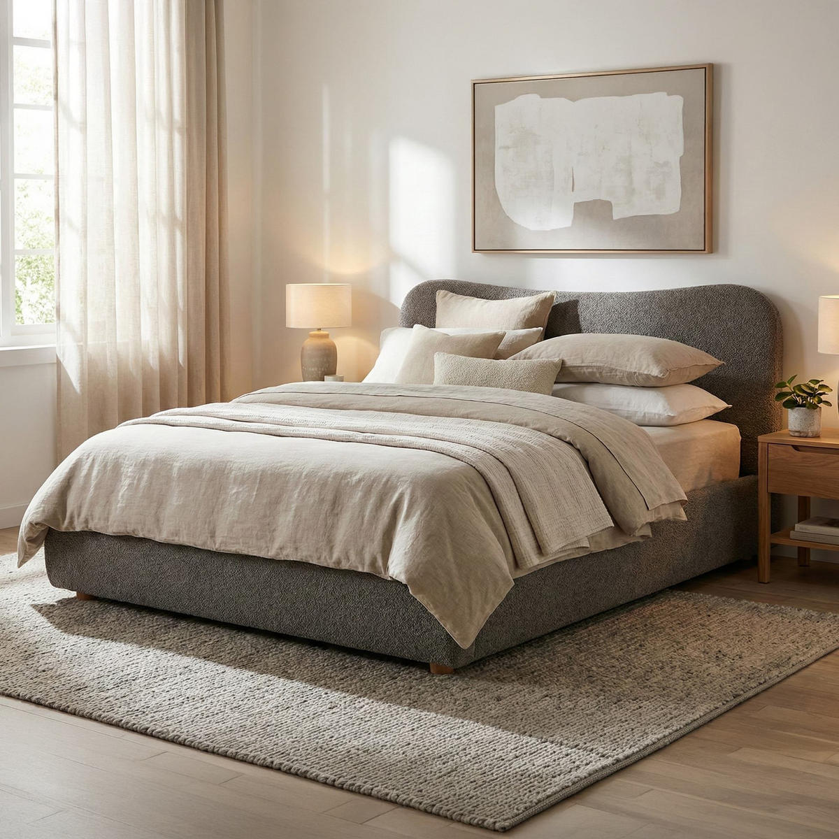 POLSTERBETT 160 cm/200 cm cm Stoff Dunkelgrau - Dunkelgrau, Textil (200/224cm) - CLP