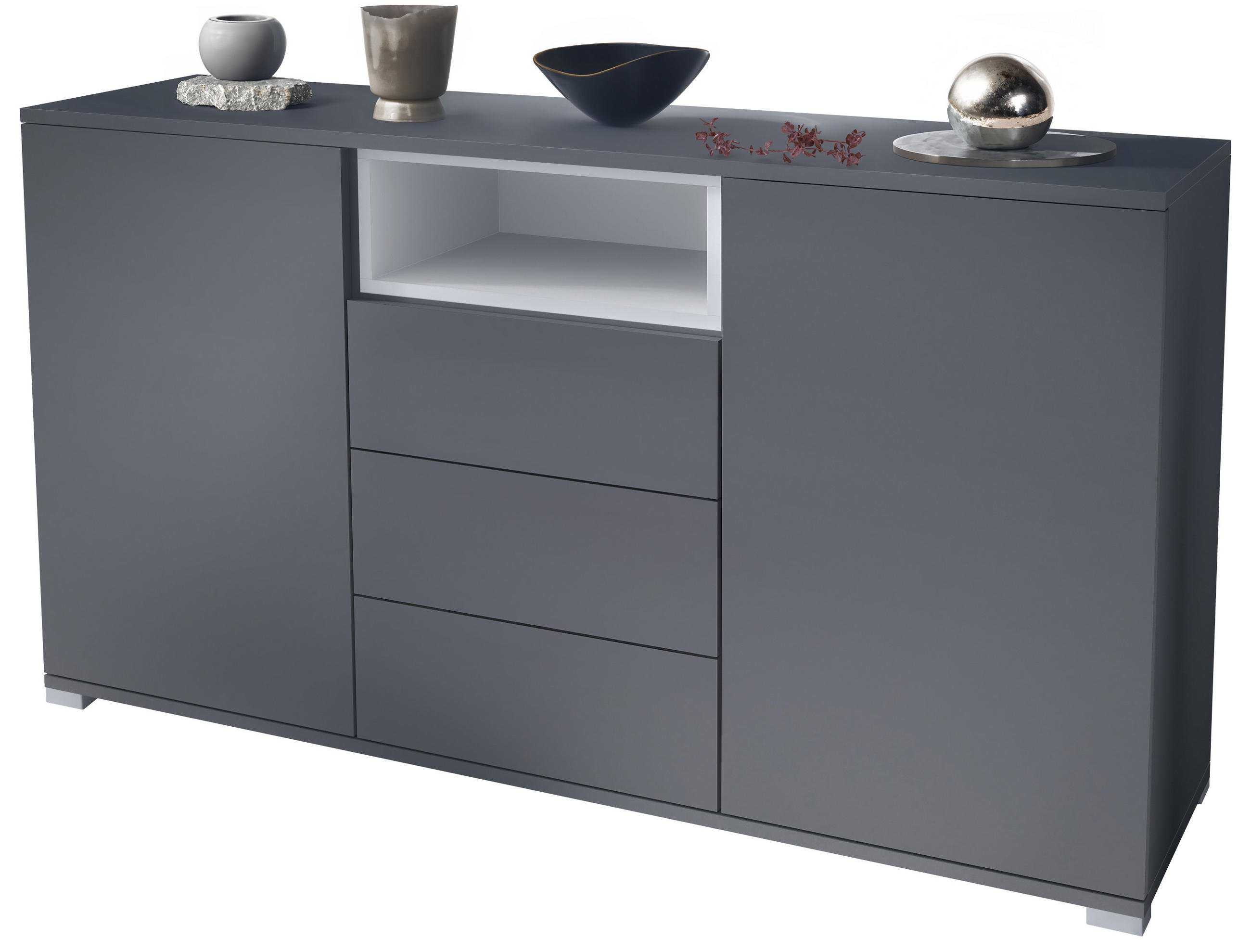 SIDEBOARD Skadu Weiß matt - Weiß, Holzwerkstoff (138.5/75.5/35cm) - Vladon
