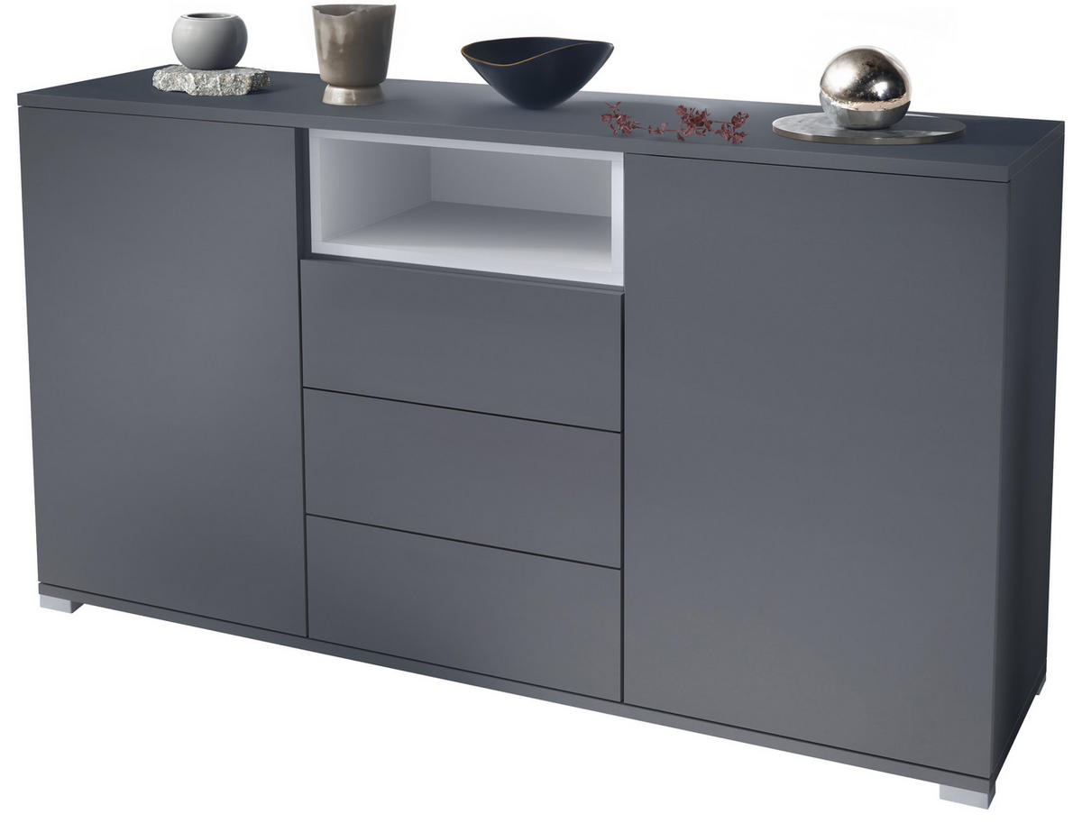 SIDEBOARD Skadu Weiß matt - Weiß, Holzwerkstoff (138.5/75.5/35cm) - Vladon