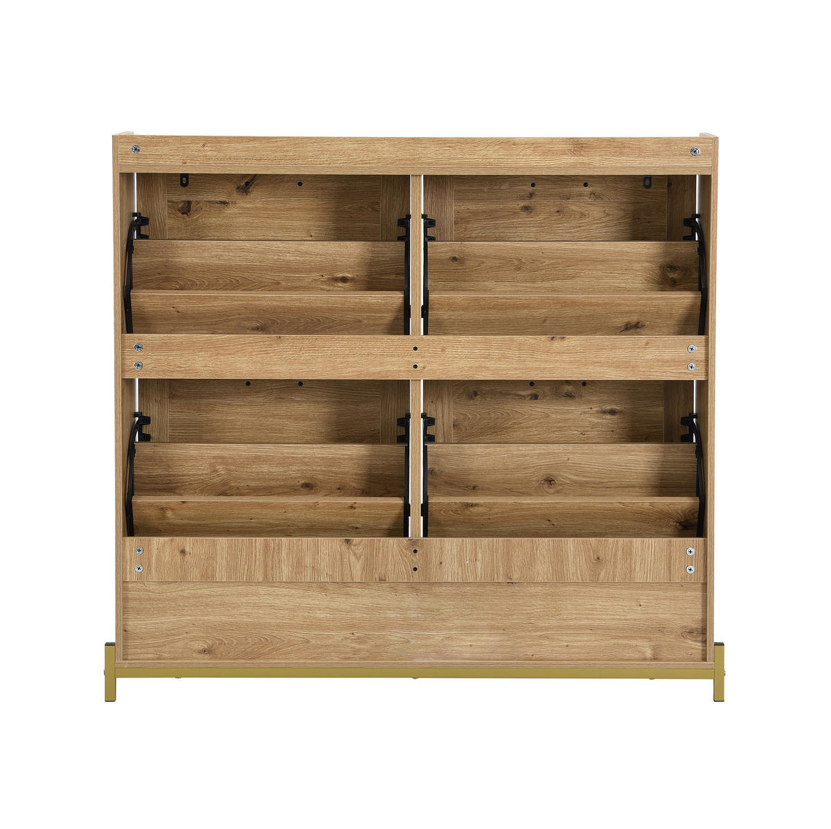 SCHUHSCHRANK 108,5/24/100 cm mit 4 Türen in Holzoptik, platzsparend - Naturfarben, Holzwerkstoff (108.5/100/24cm) - BEAOK