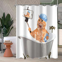 DUSCHVORHANG Cat Selfies 120 x 200 cm - Multicolor, Textil (200/120cm)