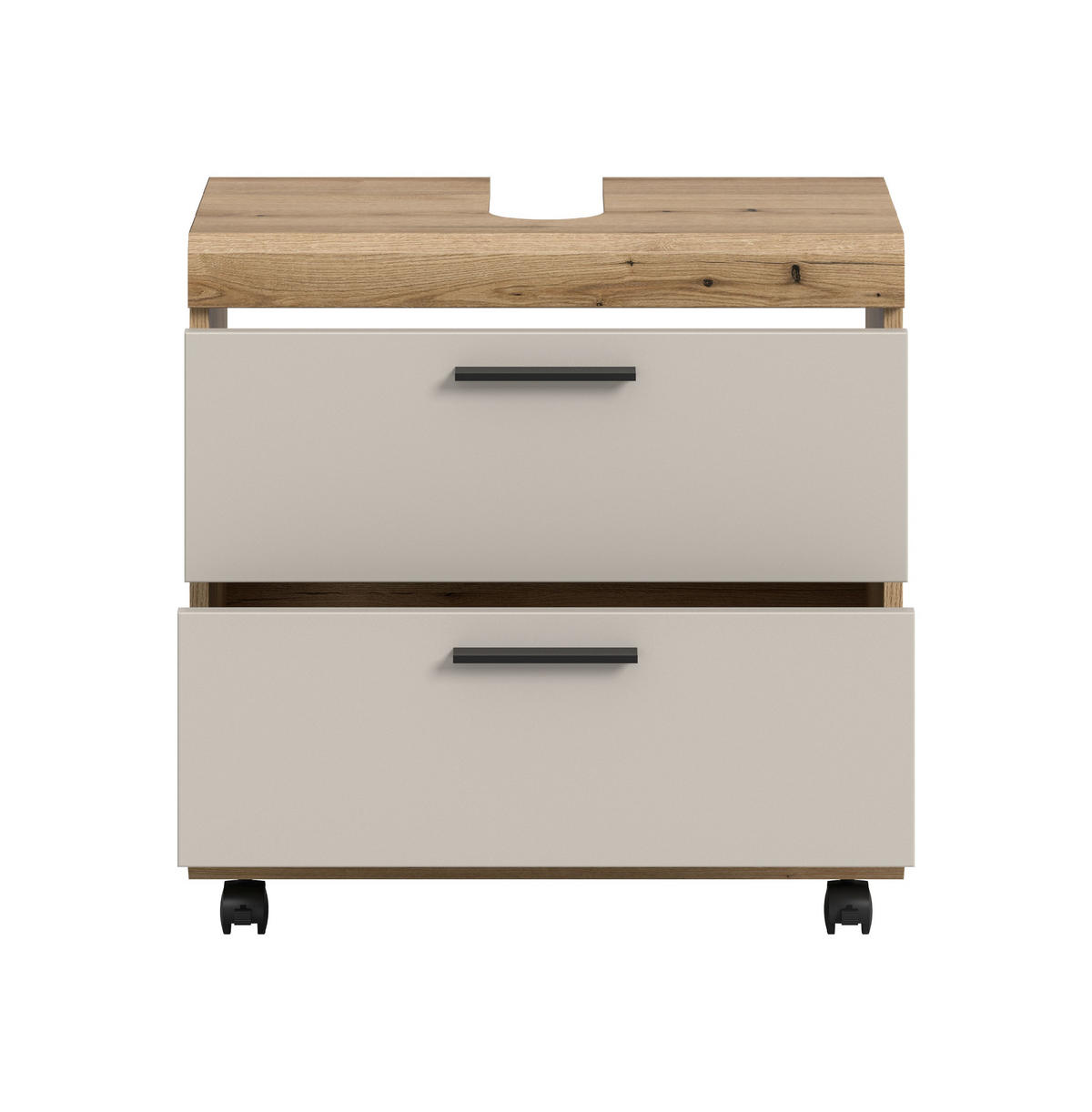 WASCHBECKENUNTERSCHRANK AUF ROLLEN Scout 60/34/60 cm - Braun, Holzwerkstoff (60/60/34cm) - Xonox