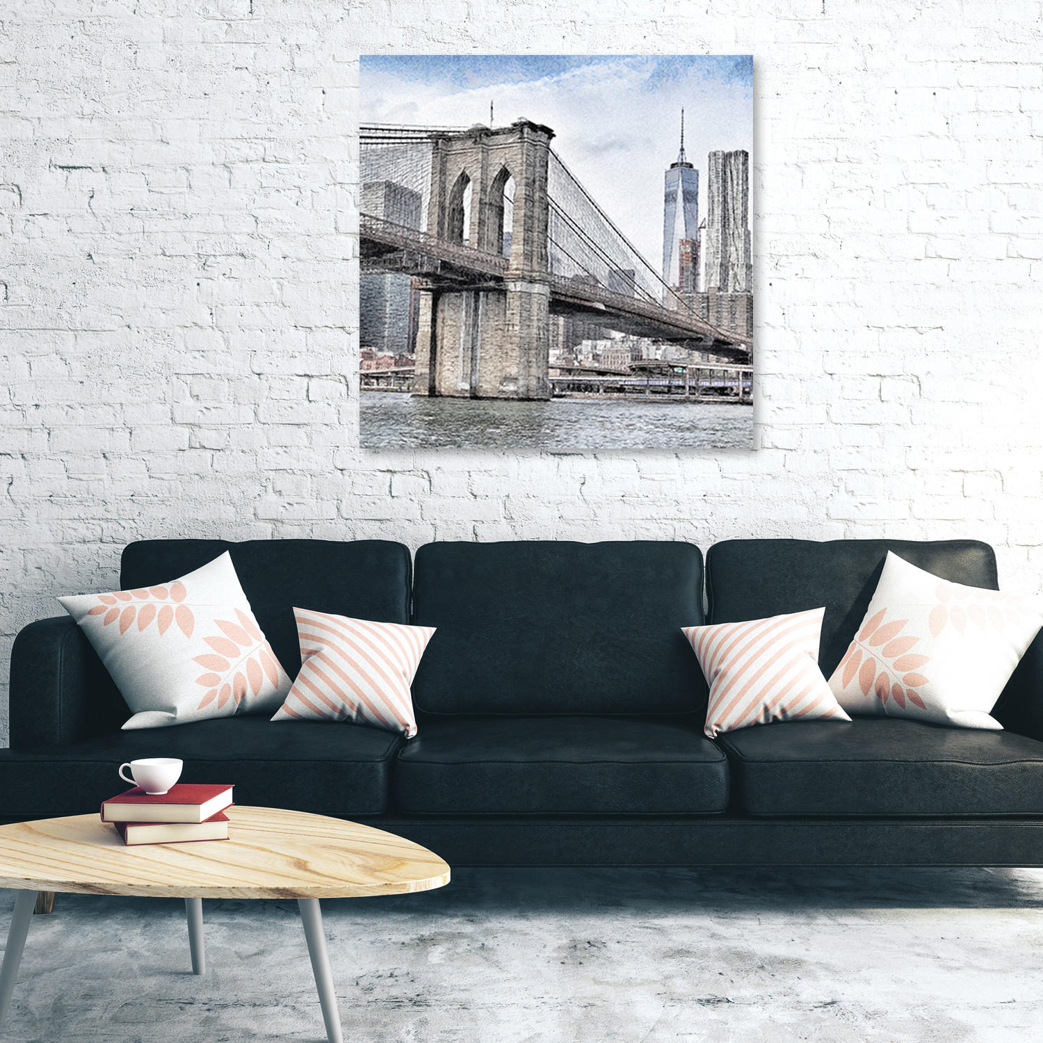 WANDBILD städte und architektur grau - Grau, Textil (50/50cm) - Feeby