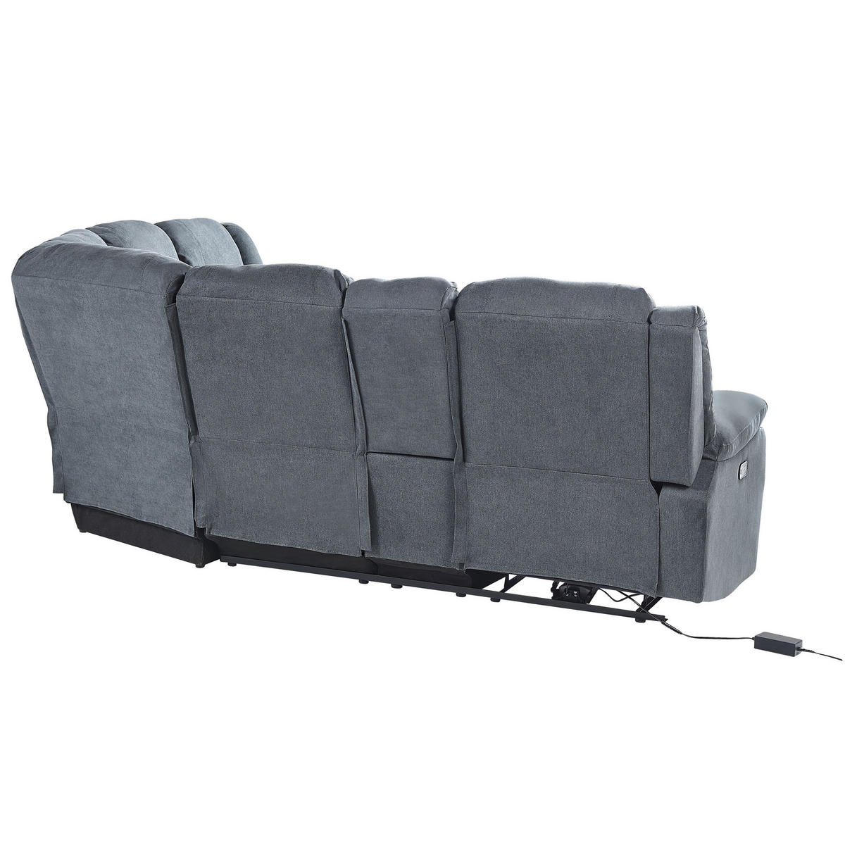 ECKSOFA Polsterbezug Dunkelgrau Rokke - Dunkelgrau, Textil (229/196cm) - Beliani