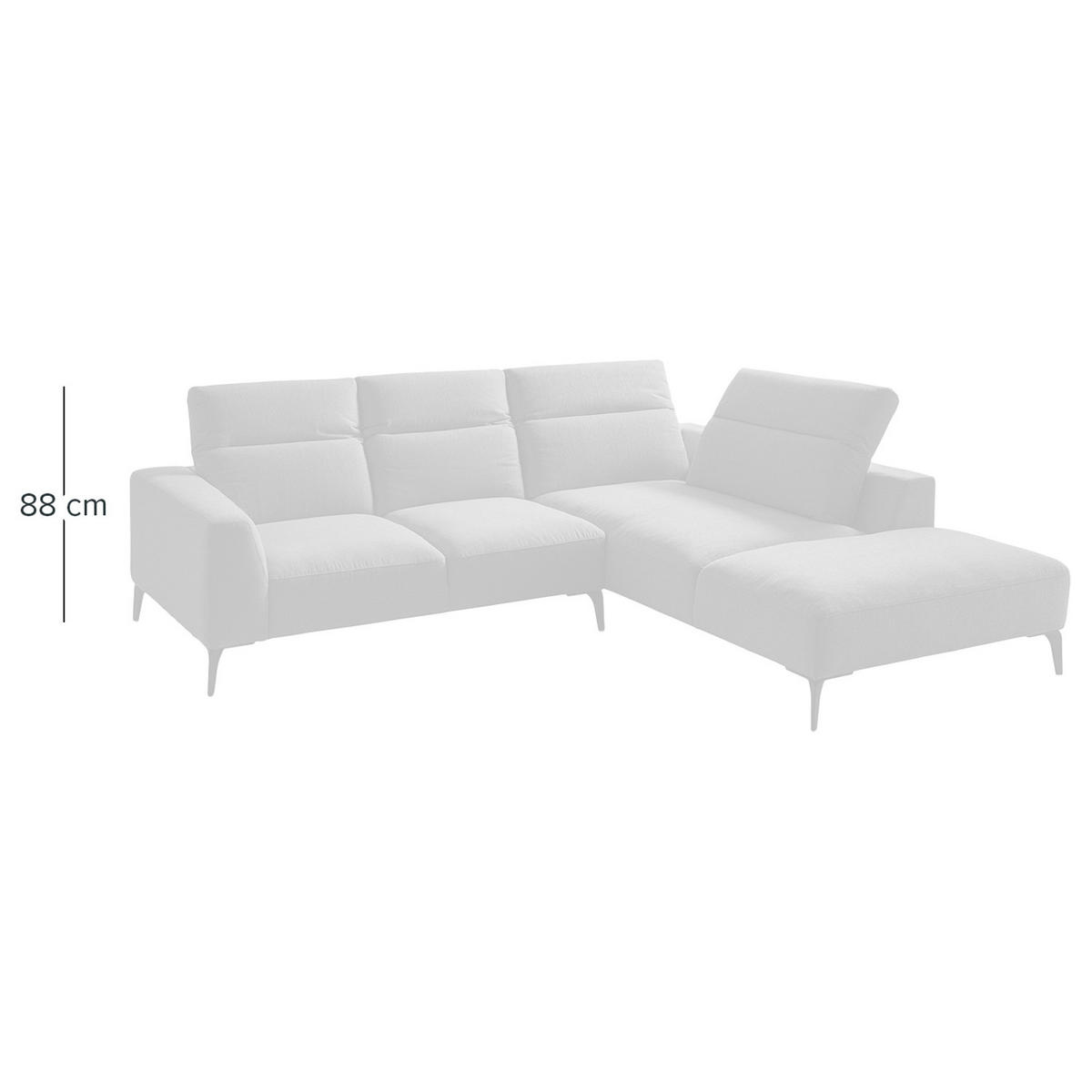 ECKSOFA mit Ottomane - Beige/Schwarz, Textil/Metall (263/238cm) - home24