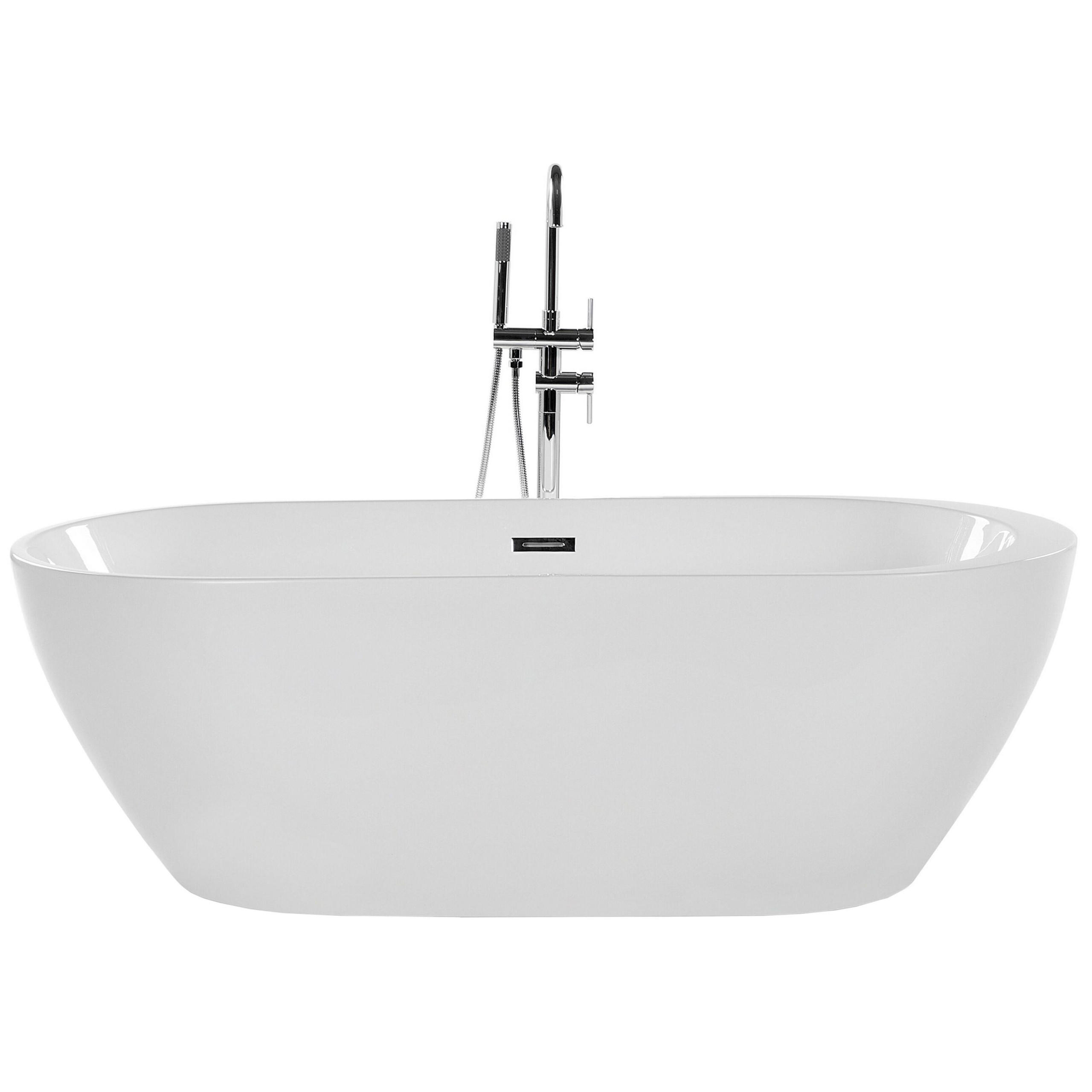 BADEWANNE FREISTEHEND 80x170x59 cm weiß Nevis - Weiß, Kunststoff (80/59/170cm) - Beliani
