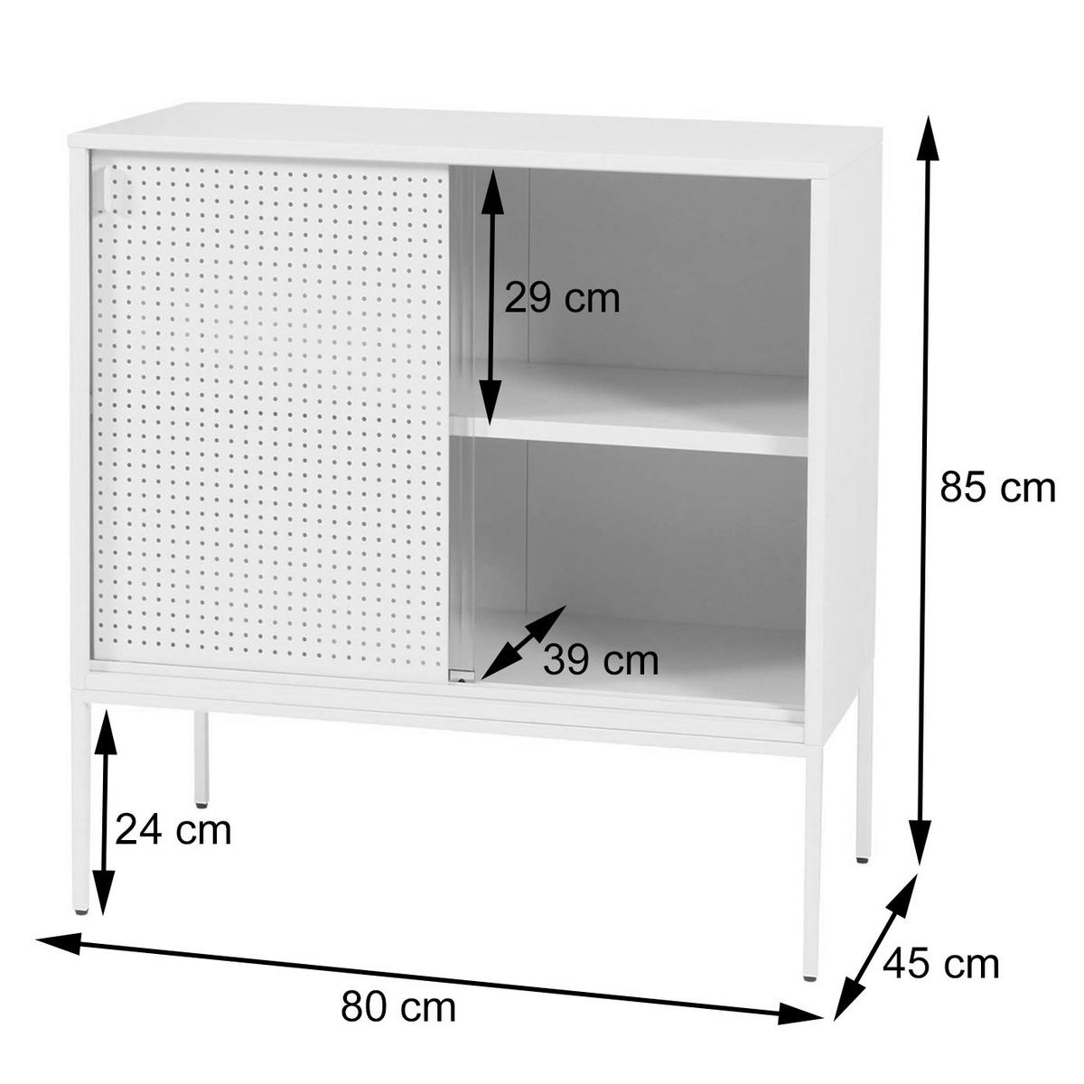 KOMMODE Weiß - Weiß, Metall (80/85/45cm) - MCW