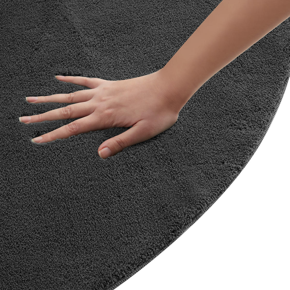 KURZFLORTEPPICH Soft Zone,rutschfeste Unterseite,anthrazit - Anthrazit, Kunststoff (120/120cm) - tectake