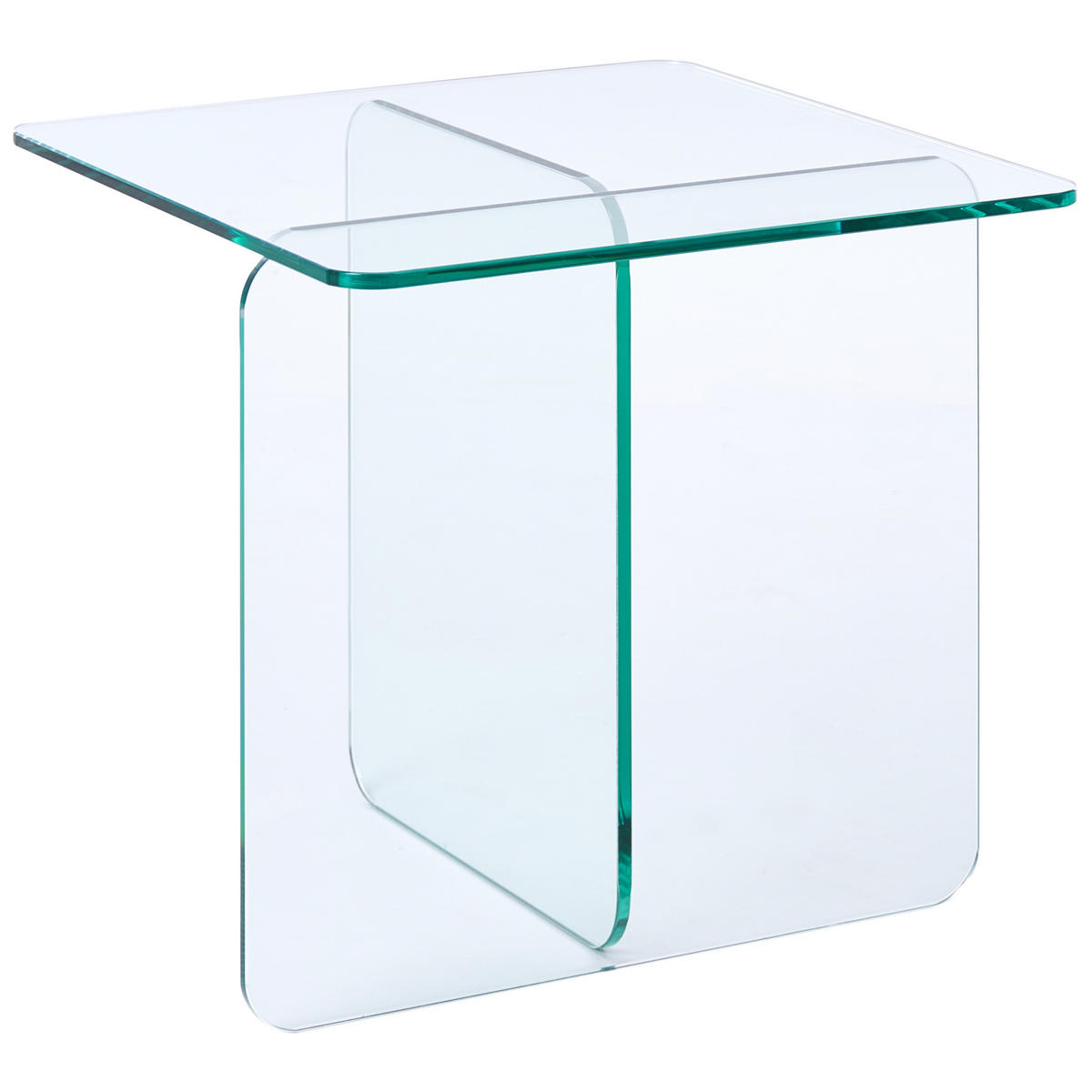 BEISTELLTISCH Sicherheitsglas Transparent Amisk - Transparent, Glas (50/50/46cm) - Beliani