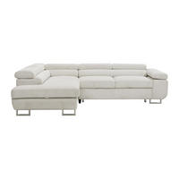 SCHLAFSOFA - 5 Personen - samt - beige Nurazio - Beige, Textil/Metall (268/70/202cm) - Vente-Unique