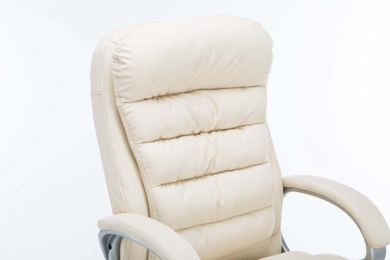 CHEFSESSEL Lederlook creme - Chromfarben/Creme, Textil/Metall (68/116/77cm) - CLP