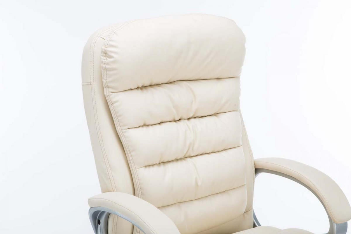 CHEFSESSEL Lederlook creme - Chromfarben/Creme, Textil/Metall (68/116/77cm) - CLP