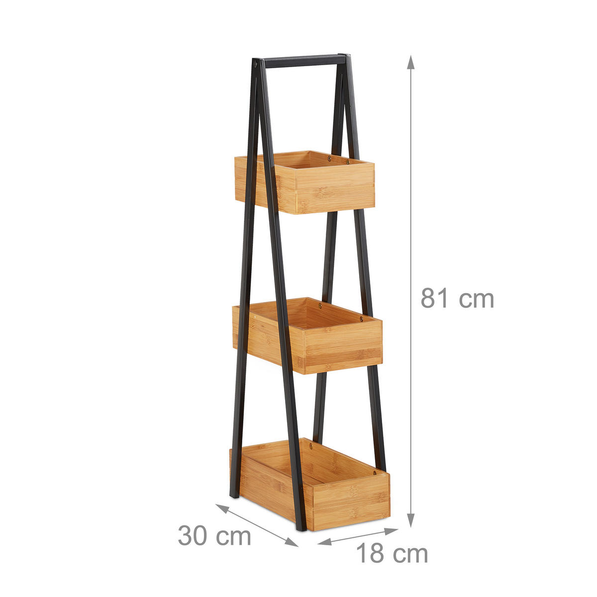 BADREGAL - Hellbraun, Holz/Metall (18/81/30cm) - Relaxdays