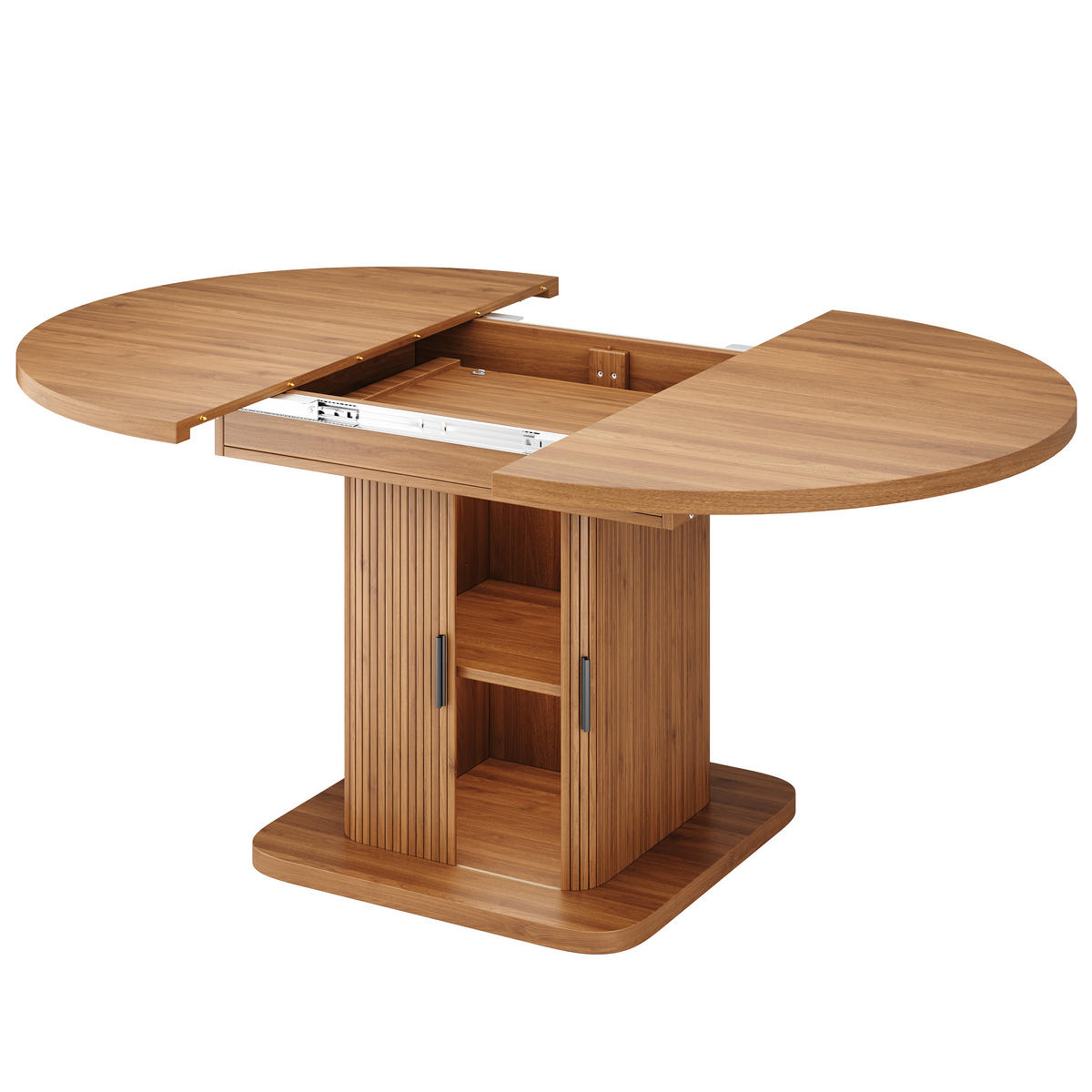 ESSTISCH ausziehbar 110-149,8/110/75 cm mit Stauraum DE-39639 Nussbaum - Walnussfarben, Holzwerkstoff (110/110/75cm) - ComfortXL