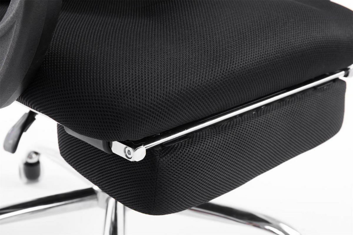 CHEFSESSEL Lederlook schwarz - Chromfarben/Schwarz, Textil/Metall (60/120/63cm) - CLP