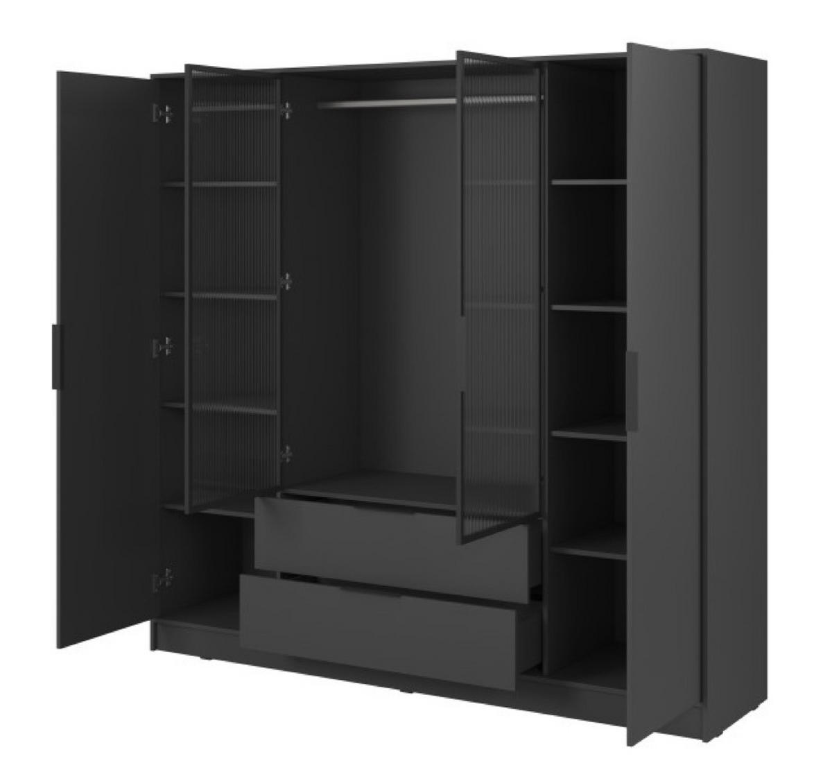 SCHRANK Grafit ELLY Pojemna - Graphitfarben, Holzwerkstoff (206/200/51cm) - Sepro Meble