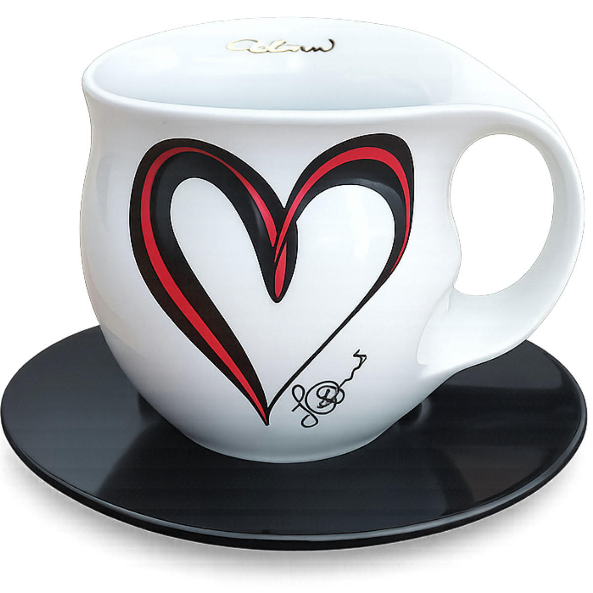 KAFFEEBECHER XXL Heart gold - Multicolor, Keramik (0.6L) - Luigi Colani Porzellan
