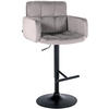 BARHOCKER Samt Grau - Schwarz/Grau, Textil/Metall (60/93/56cm) - CLP