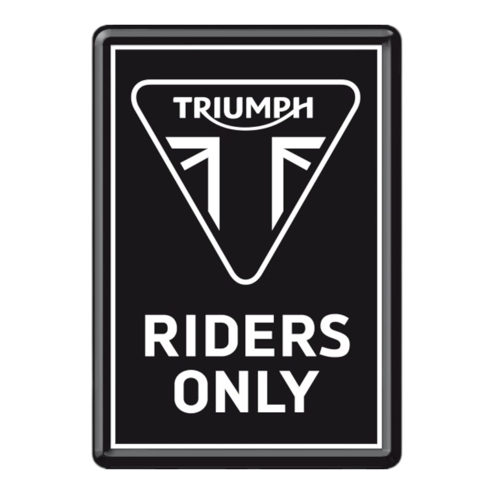MINIBLECHSCHILD 10/14 cm Triumph Riders Only - Multicolor, Metall (10/14/0.1cm) - Nostalgic-Art