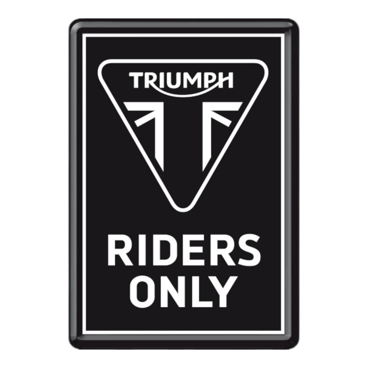 MINIBLECHSCHILD 10/14 cm Triumph Riders Only - Multicolor, Metall (10/14/0.1cm) - Nostalgic-Art